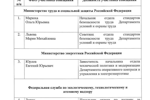 Состоялось очередное заседание рабочей группы Минтруда России